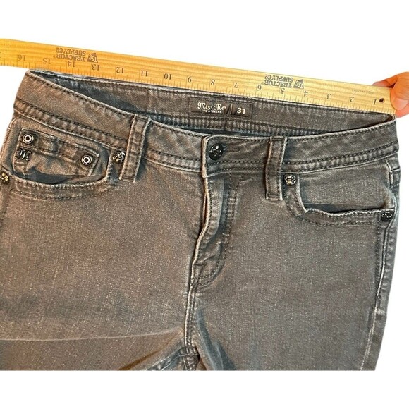 Miss Me Jeans Women's Size 31 Mid Rise Boot Cut Dark Wash Sequins Jewels - Picture 16 of 16